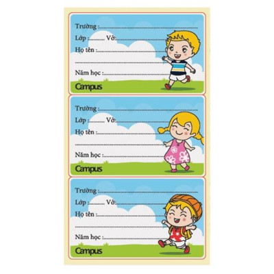 Bộ 3 Nhãn Vở Campus Holiday NT-HOD12 (12 Nhãn)