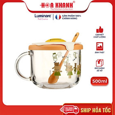 Chén ăn dặm cho bé có nắp đậy Luminarc Girl Bear/ Luminarc Boy Bear 500ml - Q3480/ Q3481