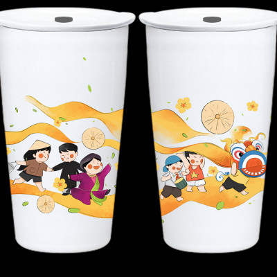 Set Nguyệt Nhi ( Bộ Ly sứ 6" Thành Ý cao cấp Long Phương )