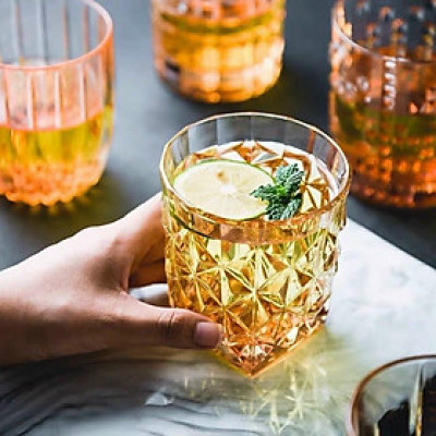 CỐC THỦY TINH UỐNG RƯỢU TÂY CAO CẤP SANG TRỌNG MÀU CAM 315ml- VD92