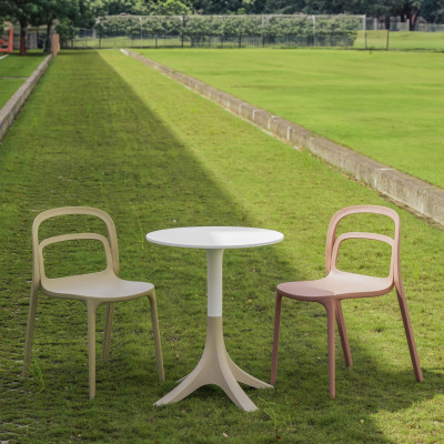 Ghế nhựa đúc liền khối có tựa lưng cách điệu