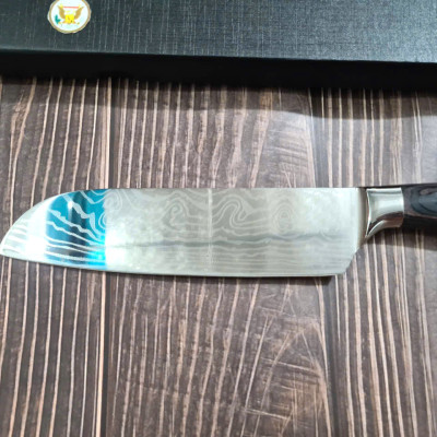 DAO - DAO BẾP NHẬT BẢN SANTOKU THÉP DAMASCUS MÃ A9 DT116 nt topcomshop vn