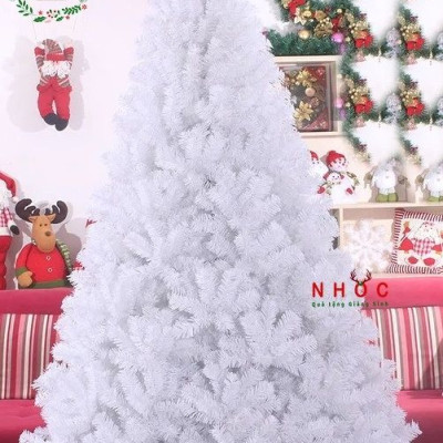 Cây thông noel màu trắng cao 210cm - Đế sắt tán dày và đẹp, cây thông chắc chắn và dể tháo lắp
