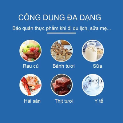 COMBO 5 Túi đá gel khô 200ml bảo quản thực phẩm, an toàn, tiện lợi - Không chảy nước - Giữ lạnh thực phẩm, đồ ăn Túi đá khô giữ nhiệt bảo quản lạnh sữa an toàn, tiện lợi - Giao Mẫu Ngẫu Nhiên