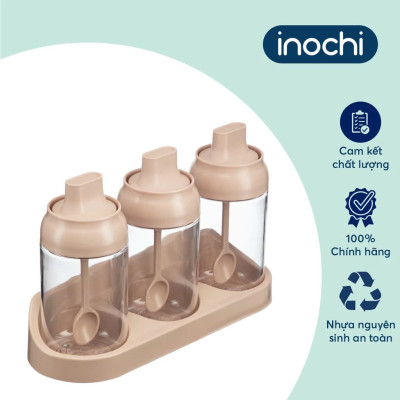 Bộ 2 hộp gia vị Tritan Yoko - Chính hãng Inochi - tiêu chuẩn nhật bản
