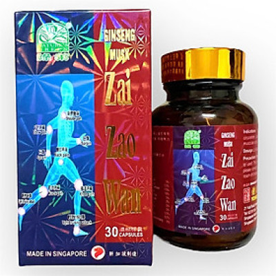 Viên uống Ginseng Musk Zai Zao Wan hỗ trợ đau nhức xương khớp xuất xứ Singapore - Hộp 30 viên - Mã số 1501