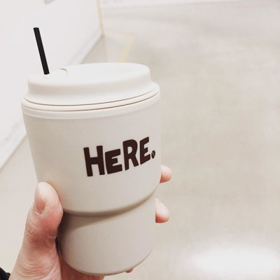 Cốc giữ nhiệt Here Inomata 320m có nắp xoay để đậy kín giữ nhiệt & đảm bảo an toàn vệ sinh - Hàng nội địa Nhật Bản |#Made in Japan|