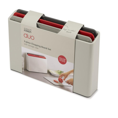 Bộ thớt 3 món cao cấp Joseph Joseph 001730 - DUO 3-piece Chopping Board Set Grey