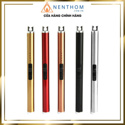 Phụ Kiện Đốt Nến Thơm Cao Cấp Hiển Thị Pin Sạc Điện Qua USB - Bật Mồi Lửa Cho Nến - LD03