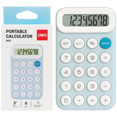 Máy Tính Bỏ Túi - Deli EM10 - Màu Xanh Da Trời