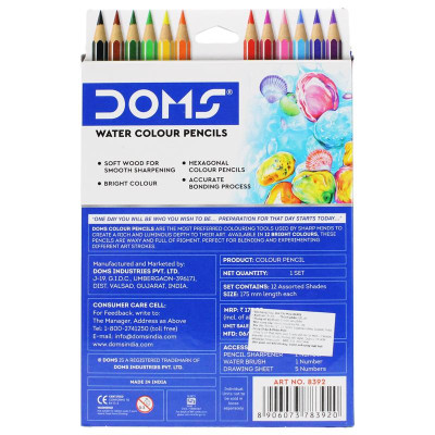 Hộp 12 Bút Chì Màu Water Colour Pencils - DOMS 7942