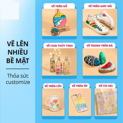 Hộp 12 Bút Lông Màu Acrylic Markers - Deli HM108-12