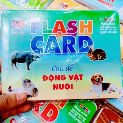 ￼Flash card A5 Khổ B- Thẻ học Thông Minh 18 chủ đề cho bé (Song ngữ Việt Anh)