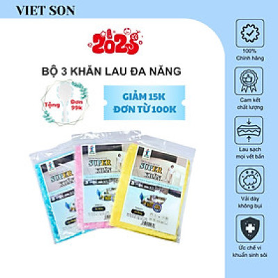 Bộ 3 Khăn Lau Bếp VIETSON Đánh Bay Mọi Vết Bẩn