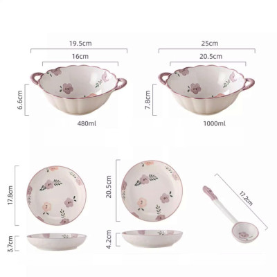 Bộ Bát Đĩa Hoa Tím Nhẹ Nhàng Thanh Lịch Thương Hiệu Gosu