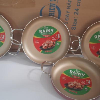 CHẢO CHỐNG DÍNH RAINY 2 QUAI INOX ROYAL 2.2 LY -22 và 24cm- Hàng Chính Hãng