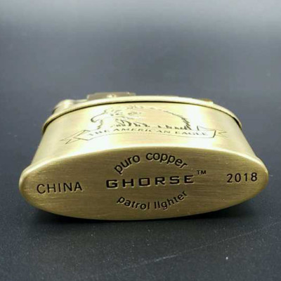 Vỏ Hột Quẹt Bật Lửa Xăng Đá G.Horse Họa Tiết Hình Đại Bàng Đẹp Độc Lạ - Dùng Xăng Bấc Đá Cao Cấp