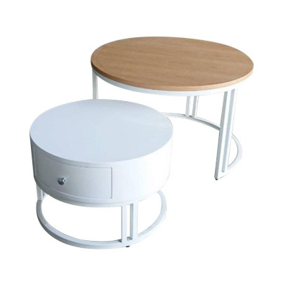 [Trả góp 0%] Bàn trà Acerra 1 thanh trắng IBIE nhiều tùy chọn