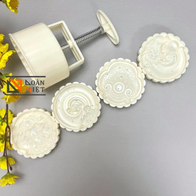 Khuôn Trung Thu 4 mặt HOA VĂN hình CHIM PHƯỢNG HOÀNG LỬA. Dụng cụ làm bánh tạo hình 3D Sắc Nét - 200gr - > 250gr. Chuyên