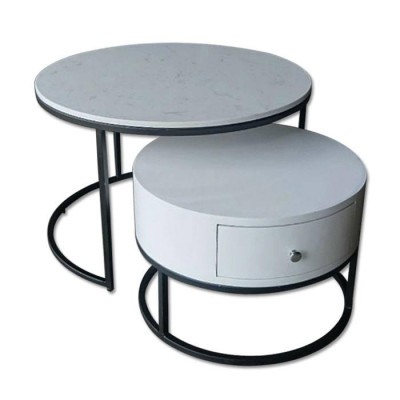 [Trả góp 0%] Bàn trà Acerra 1 thanh trắng IBIE nhiều tùy chọn