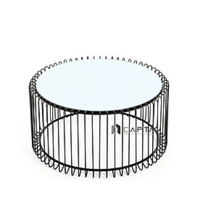 Bàn Sofa mặt kính trong chân sắt sơn tĩnh điện màu đen TS KOPA-06 Nội thất Capta