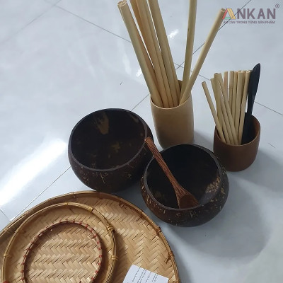 Combo 50 ống hút tre tái sử dụng dùng cho ly cao nước ép sinh tố