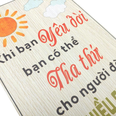 Tranh Gỗ Decor Trang Trí - Ngọc Phương NP003 - Khi Bạn Yêu Đời