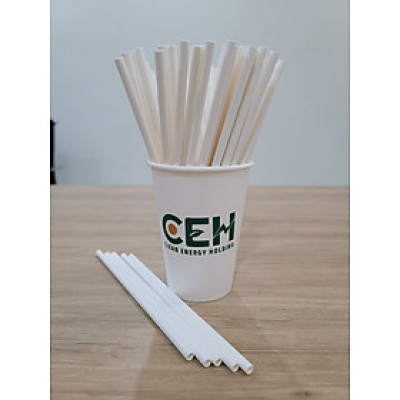 Túi 100 ống hút giấy 8x197mm sử dụng cho sinh tố, trà sữa,...