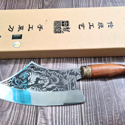 DAO BẾP - DAO THÁI CHẶT HOA VĂN HỔ MÃ A2 DT150 NT topcomshop vn