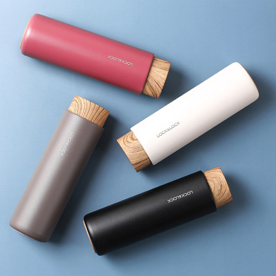 Bình giữ nhiệt Lock&Lock Flat 400ml màu trắng LHC4227WHT - Hàng chính hãng, có khay lưới lọc trà, nắp nhựa kiểu gỗ - JoyMall