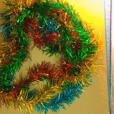 Dây kim tuyến treo cây thông trang trí noel-  Dây 1m4