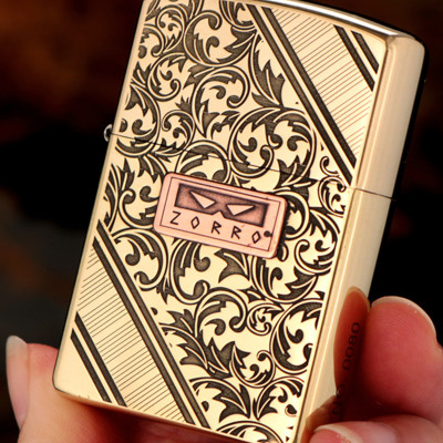 Vỏ Hột Quẹt Bật Lửa Xăng Đá Zorro Z2-1045 Họa Tiết Hoa Văn Cổ Điển - Nhiều Màu (Không Sẵn Xăng)