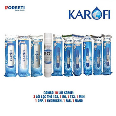 Combo 10 lõi lọc nước Karofi cho máy lọc nước Optimus Plus O-P1310 - Hàng Chính Hãng