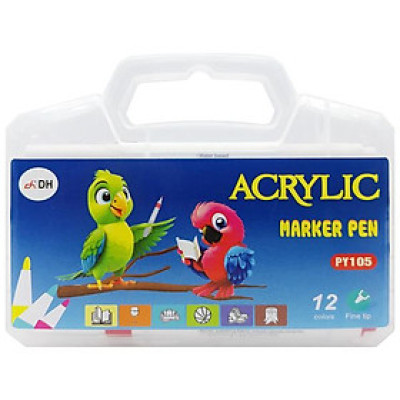 Hộp 12 Bút Lông Màu Acrylic Marker Pen - DH PY105
