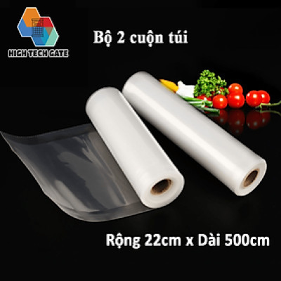 Túi Hút Chân Không Thực Phẩm Dạng Cuộn Trơn Phẳng 2 Mặt HTG, Đầy Đủ Kích Thước
