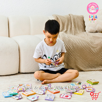 Thẻ học thông minh Mini Flashcard song ngữ Anh - Việt nhiều chủ đề cho bé - Thương hiệu Lalala baby