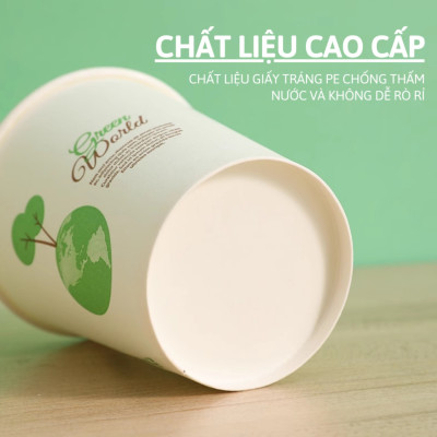 SET 50 Cốc Giấy Dùng Một Lần Chịu Nhiệt Không Rò Ri Chất Liệu An Toàn Đa Năng - Cốc Dùng 1 Lần Uống Nước Ly Giấy Uống Nước - HÀNG CHÍNH HÃNG MINIIN
