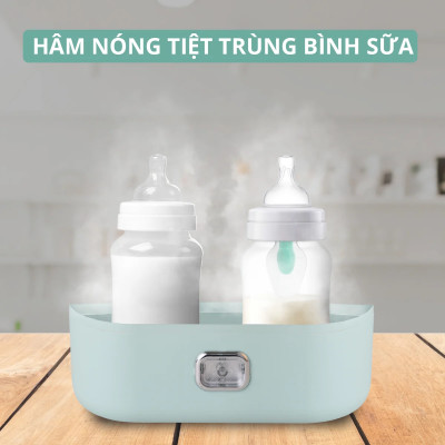 Hộp Hâm Cơm, Thức Ăn 2 tầng Mishio MK317 inox 304 - Hàng chính hãng