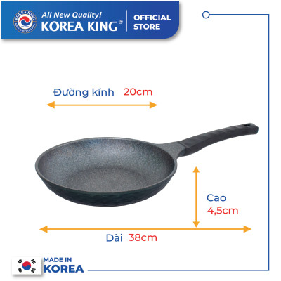 Combo 2 chảo sâu, cạn Diamond Premium Korea King(1 Chảo cạn 20cm và 1 chảo sâu 26cm)-Hàng chính hãng
