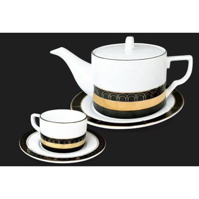 Bộ ấm chén Kim Lai mạ vàng cao cấp Long Phương