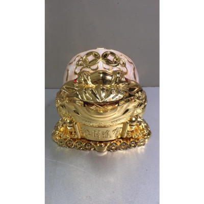 GẠT TÀN  HÌNH CON CÓC NGẬM ĐỒNG TIỀN BẰNG ĐỒNG GIẢ CỔ