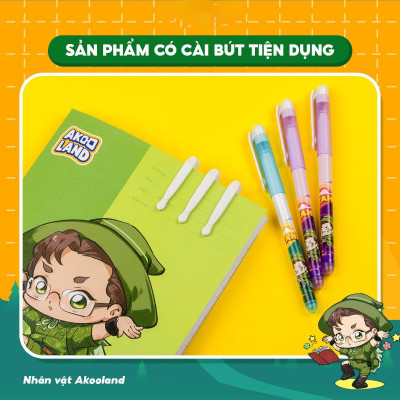 Bút Lông Kim 0.3 mm - Nhân Vật Akooland Tahi - Thiên Long FL-04/AK - Mực Tím