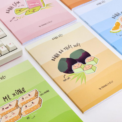 Tập Học Sinh Bánh Việt - Miền Nam - 4 Ô Ly - 96 Trang 80gsm - The Sun 03 - Bánh Ít Lá Gai