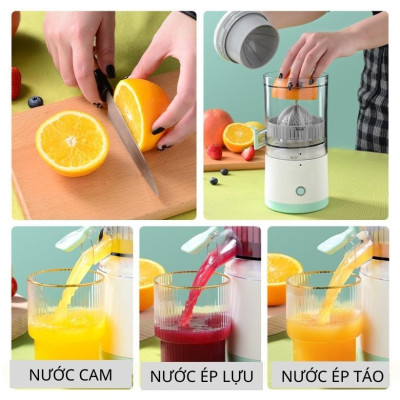 Máy Vắt Cam Tự Động, Máy Ép Hoa Quả Thông Minh, Dùng Sạc USB - Hàng Nhập Khẩu