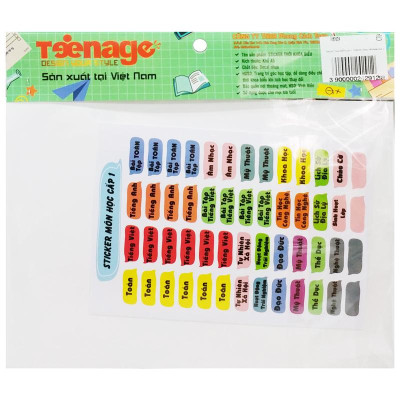 Sticker Thời Khoá Biểu Cấp 1 Thay Đổi Môn Học A5 - Teenage TKB-08