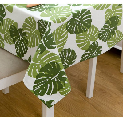 Khăn trải bàn canvas lá tropical - khăn trải bàn nhà hàng - phòng khách - phòng ăn KB36(140x180cm)