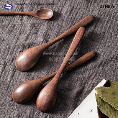 Thìa/Muỗng ăn súp gỗ Óc Chó (17cm) CTH524 - Phụ kiện thìa gỗ vừa sử dụng chụp ảnh hoặc decor trang trí cho nhà hàng, món ăn