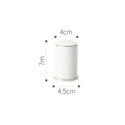 (Hàng Có Sẵn) Hũ Đựng Tăm Trơn Gốm Sứ Viền Vàng Cao Cấp