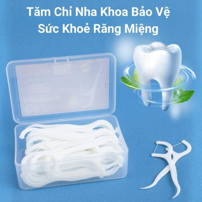 Phụ kiện nhà bếp phòng ăn - Combo  hộp 50 cây tăm chỉ nha khoa ,an toàn dễ sử dụng