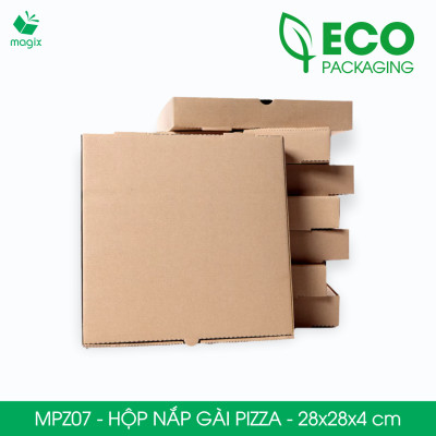 MPZ07 - 28x28x4 cm - 60 Hộp nắp gài pizza đa dụng - Hộp nắp gập, hộp carton gói hàng, hộp quà